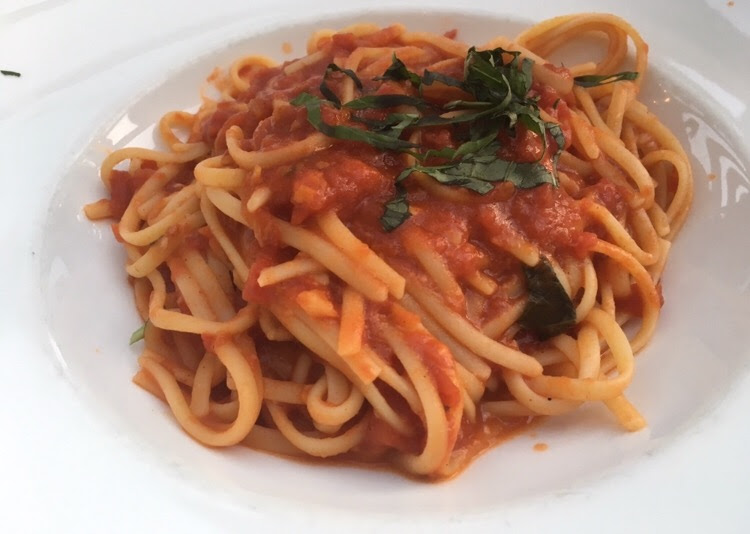 Classic Spaghetti Pomodoro from Tuscany.