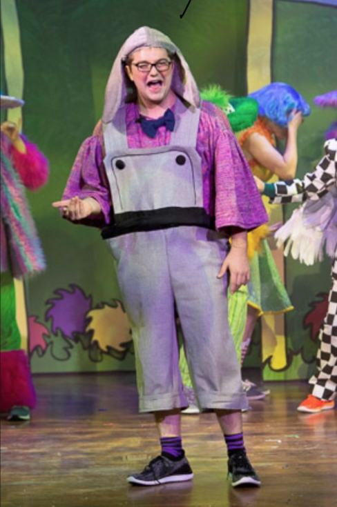 Kane Layng ‘19 performs as Horton, the male lead in Seussical 
