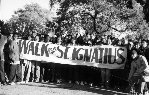 Saint Ignatius students of the past rally to gather money to support the school. 