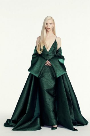 Anya Taylor-Joy in her stunning emerald Golden Globes dress.