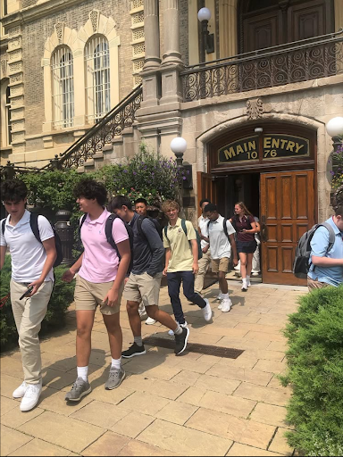 Students leave school. 