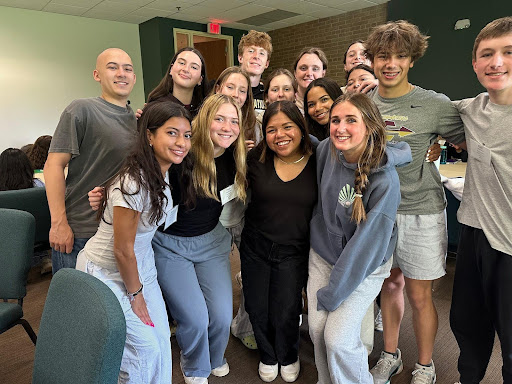 Renee Reyes with Saint Ignatius students 