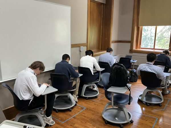 Students work diligently practicing the “drill and kill” method